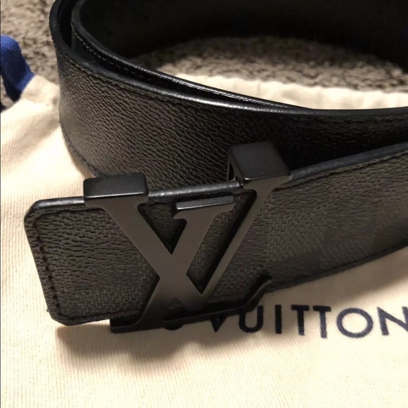 Louis Vuitton Belt Mens Damier Graphite LV initial - Picture 2 of 4